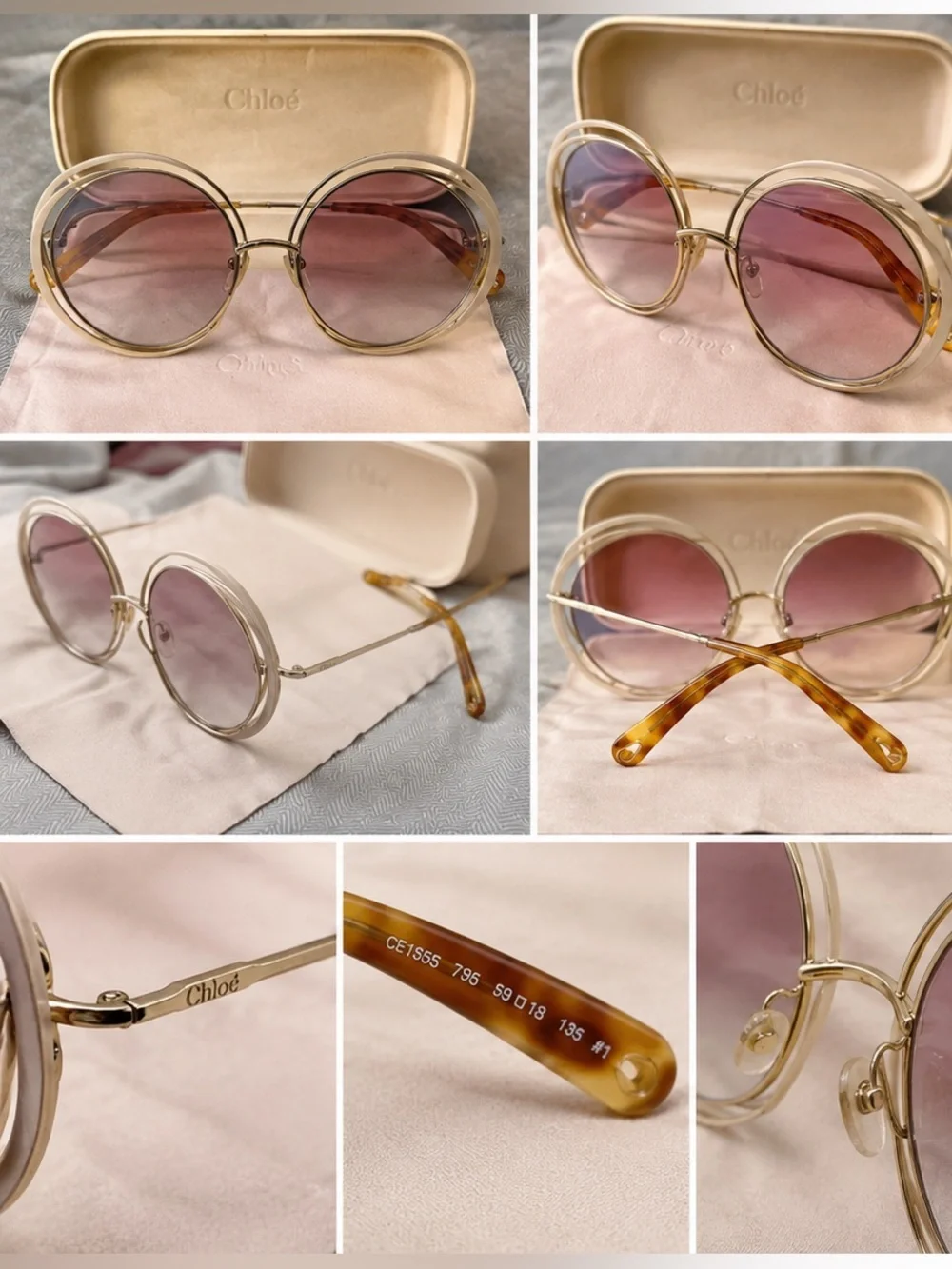 Pink Gradient Round Sunglasses - CE155S